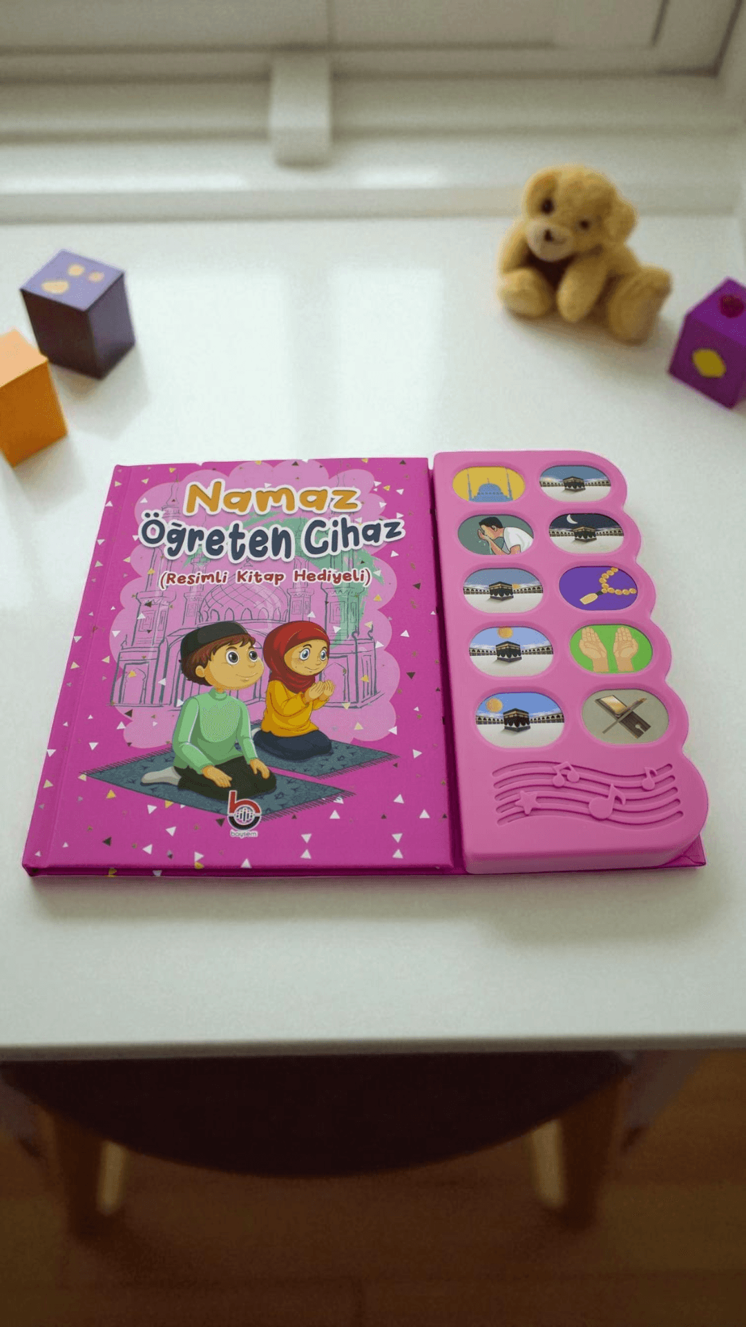 Namaz Öğreten akıllı sesli ve resimli kitap - Pembe